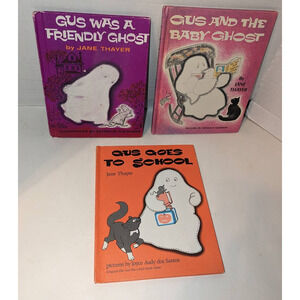 3 Vintage Children's HC Books Gus Friendly Ghost Goes School Baby Ghost 1st Ed